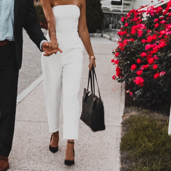express white strapless jumpsuit